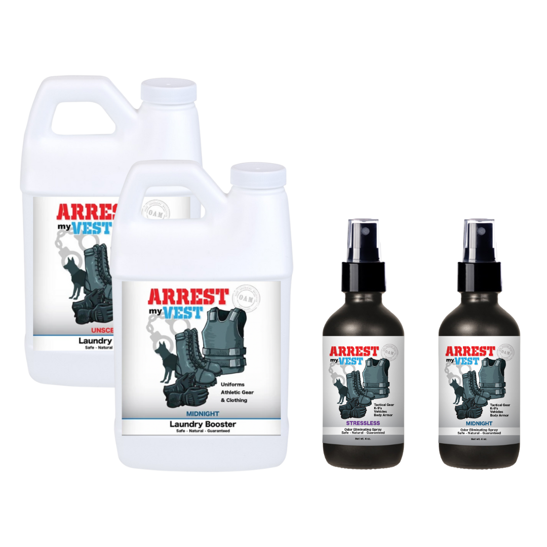 Super Sample Bundle - Two 4 oz Sprays of Choice), 1 Unscented Mini Laundry Booster, + 1 Midnight Mini Laundry Booster
