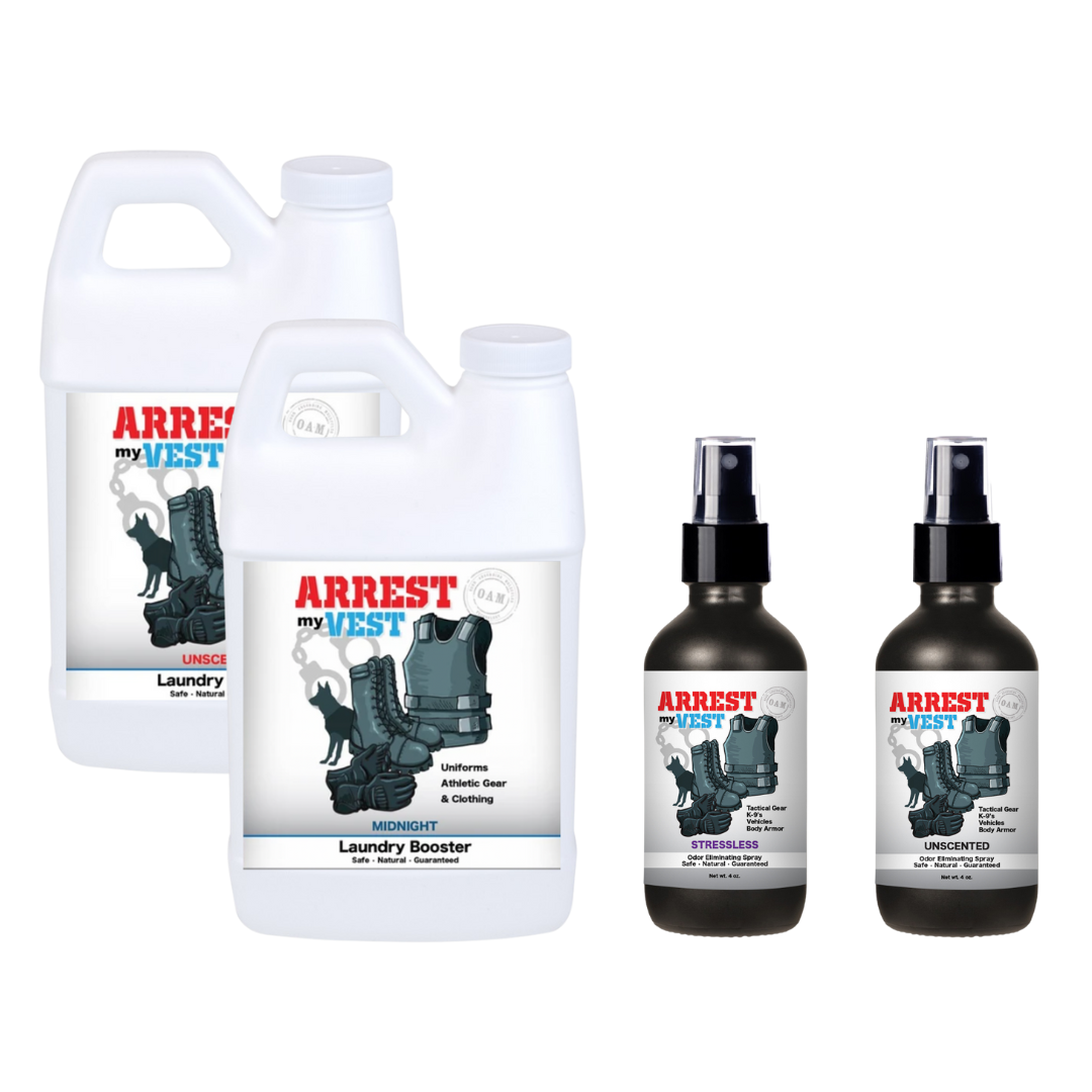 Super Sample Bundle - Two 4 oz Sprays of Choice), 1 Unscented Mini Laundry Booster, + 1 Midnight Mini Laundry Booster