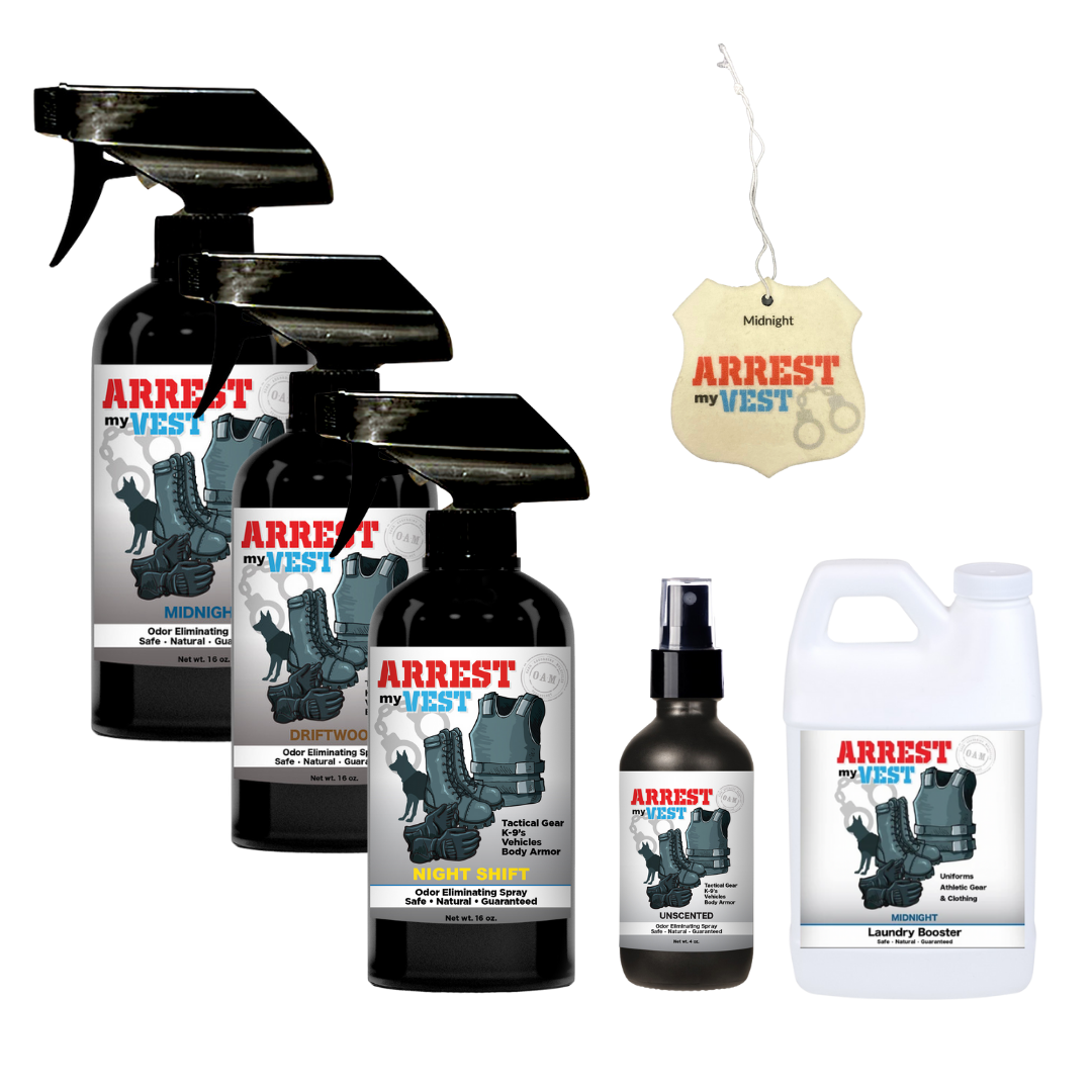 Buy 3 Get Sample Bundle FREE - Midnight (16 oz), Night Shift (16 oz), Driftwood (16 oz), Unscented (4 oz), Midnight Mini Laundry Booster and 1 Car Air Freshener