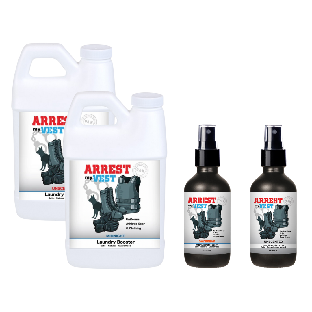 Super Sample Bundle - Two 4 oz Sprays of Choice), 1 Unscented Mini Laundry Booster, + 1 Midnight Mini Laundry Booster