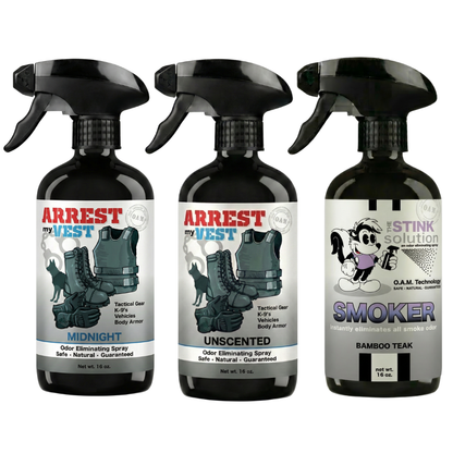 Buy 2 Get 1 FREE 16 oz Spray - Two Arrest My Vest Sprays + 1 The Stink Solution Spray of Choice | Odor Eliminating Spray