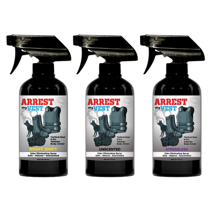 Buy 2 Get 1 FREE 16 oz Spray - Two Arrest My Vest Sprays + 1 The Stink Solution Spray of Choice | Odor Eliminating Spray
