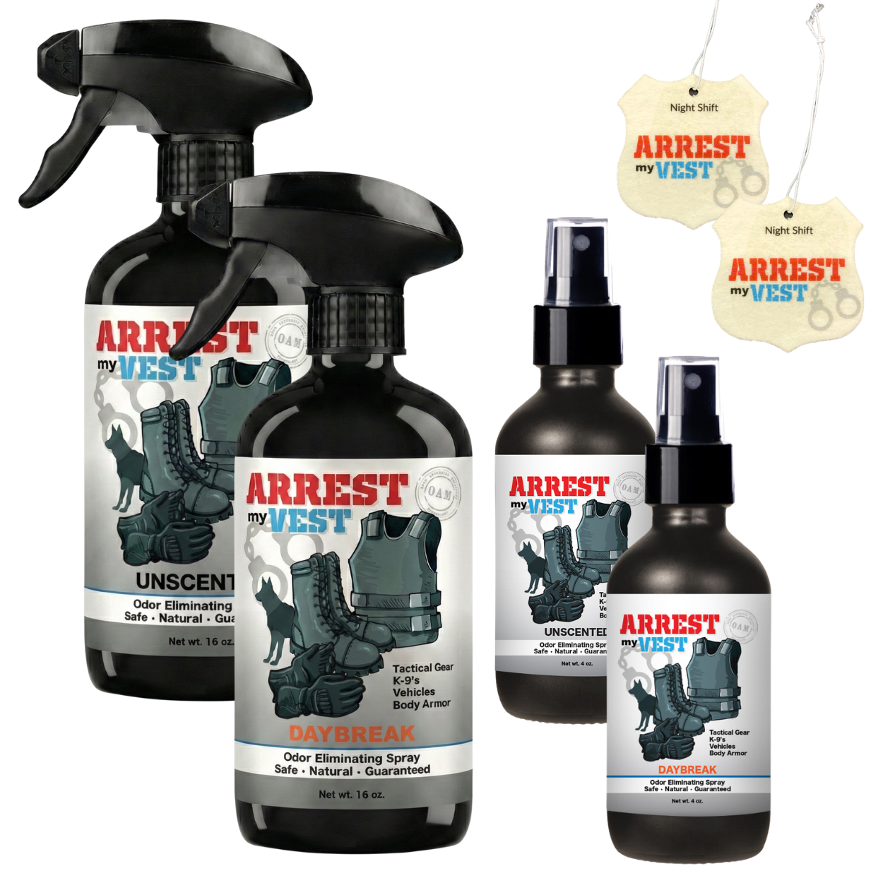 Buy 2 Get 4 FREE - (2) 16 oz Sprays, (2) 4 oz Sprays, + 2 Air Fresheners