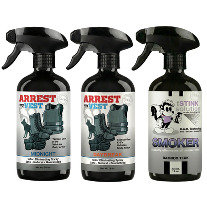 Buy 2 Get 1 FREE 16 oz Spray - Two Arrest My Vest Sprays + 1 The Stink Solution Spray of Choice | Odor Eliminating Spray