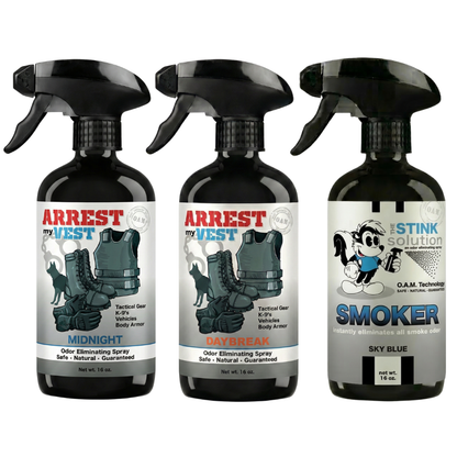 Buy 2 Get 1 FREE 16 oz Spray - Two Arrest My Vest Sprays + 1 The Stink Solution Spray of Choice | Odor Eliminating Spray