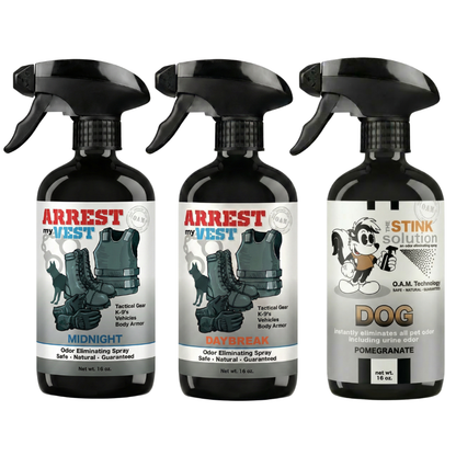 Buy 2 Get 1 FREE 16 oz Spray - Two Arrest My Vest Sprays + 1 The Stink Solution Spray of Choice | Odor Eliminating Spray