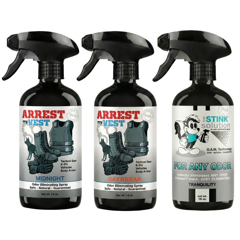 Buy 2 Get 1 FREE 16 oz Spray - Two Arrest My Vest Sprays + 1 The Stink Solution Spray of Choice | Odor Eliminating Spray