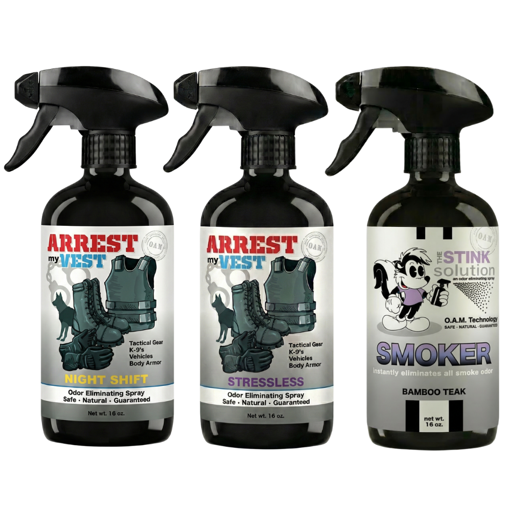Buy 2 Get 1 FREE 16 oz Spray - Two Arrest My Vest Sprays + 1 The Stink Solution Spray of Choice | Odor Eliminating Spray