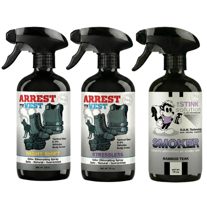 Buy 2 Get 1 FREE 16 oz Spray - Two Arrest My Vest Sprays + 1 The Stink Solution Spray of Choice | Odor Eliminating Spray