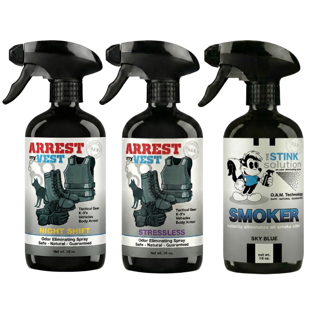 Buy 2 Get 1 FREE 16 oz Spray - Two Arrest My Vest Sprays + 1 The Stink Solution Spray of Choice | Odor Eliminating Spray