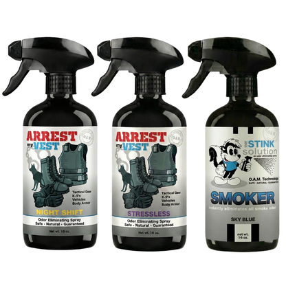 Buy 2 Get 1 FREE 16 oz Spray - Two Arrest My Vest Sprays + 1 The Stink Solution Spray of Choice | Odor Eliminating Spray