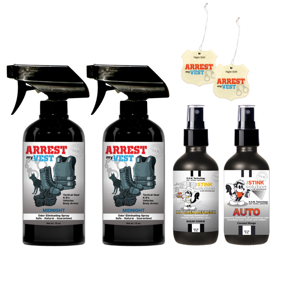 Buy 2 Get 4 FREE | Two 16 oz Sprays of Choice, One 4 oz Kitchen, One 4 oz Auto Coconut Mango + 2 Car Air Fresheners