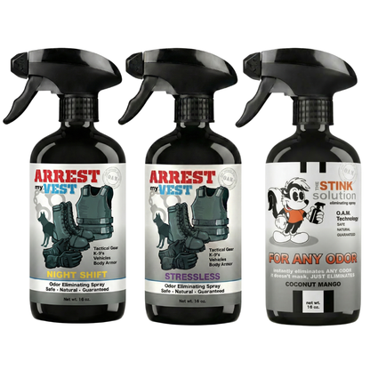 Buy 2 Get 1 FREE 16 oz Spray - Two Arrest My Vest Sprays + 1 The Stink Solution Spray of Choice | Odor Eliminating Spray