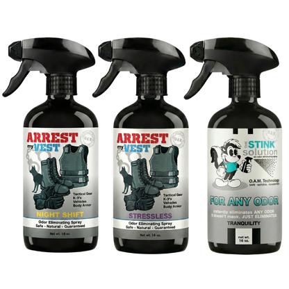 Buy 2 Get 1 FREE 16 oz Spray - Two Arrest My Vest Sprays + 1 The Stink Solution Spray of Choice | Odor Eliminating Spray