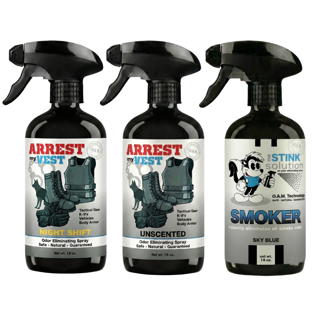 Buy 2 Get 1 FREE 16 oz Spray - Two Arrest My Vest Sprays + 1 The Stink Solution Spray of Choice | Odor Eliminating Spray