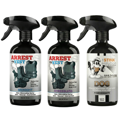 Buy 2 Get 1 FREE 16 oz Spray - Two Arrest My Vest Sprays + 1 The Stink Solution Spray of Choice | Odor Eliminating Spray