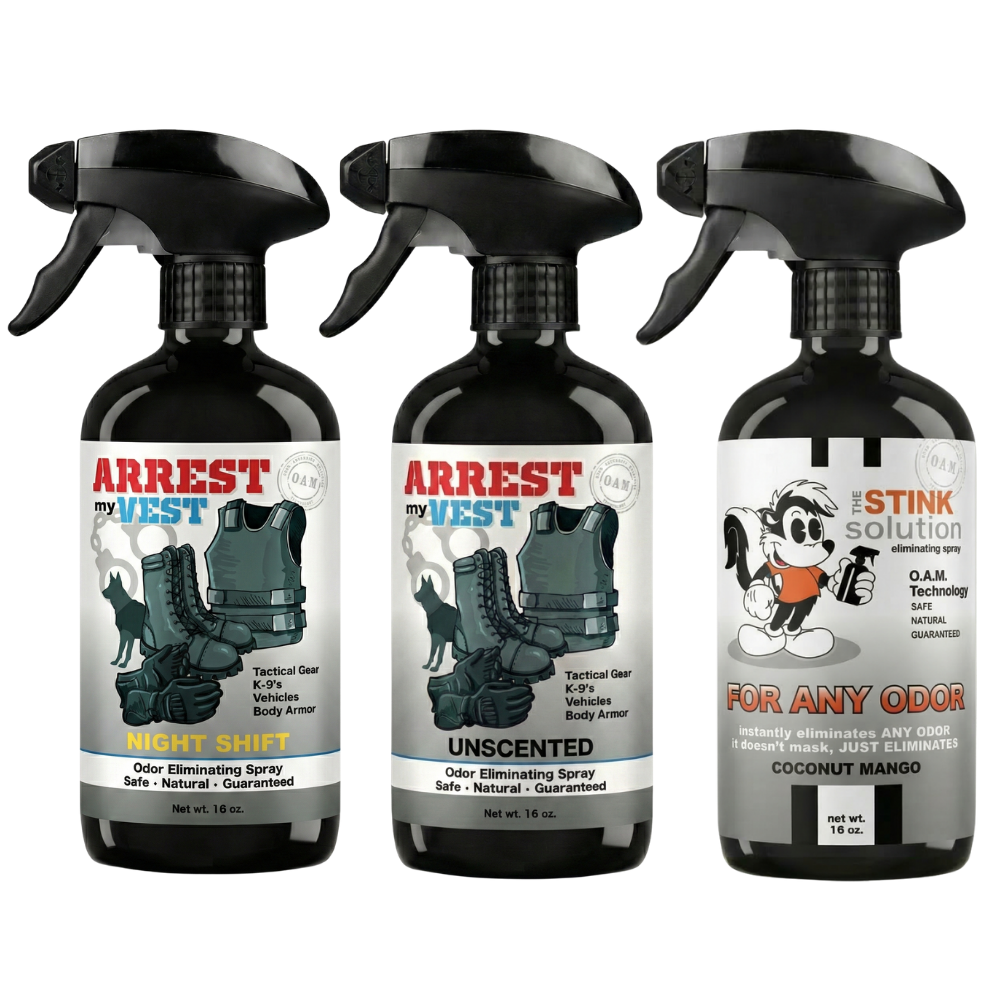 Buy 2 Get 1 FREE 16 oz Spray - Two Arrest My Vest Sprays + 1 The Stink Solution Spray of Choice | Odor Eliminating Spray