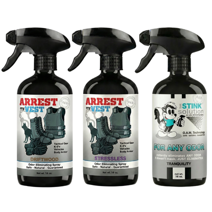 Buy 2 Get 1 FREE 16 oz Spray - Two Arrest My Vest Sprays + 1 The Stink Solution Spray of Choice | Odor Eliminating Spray