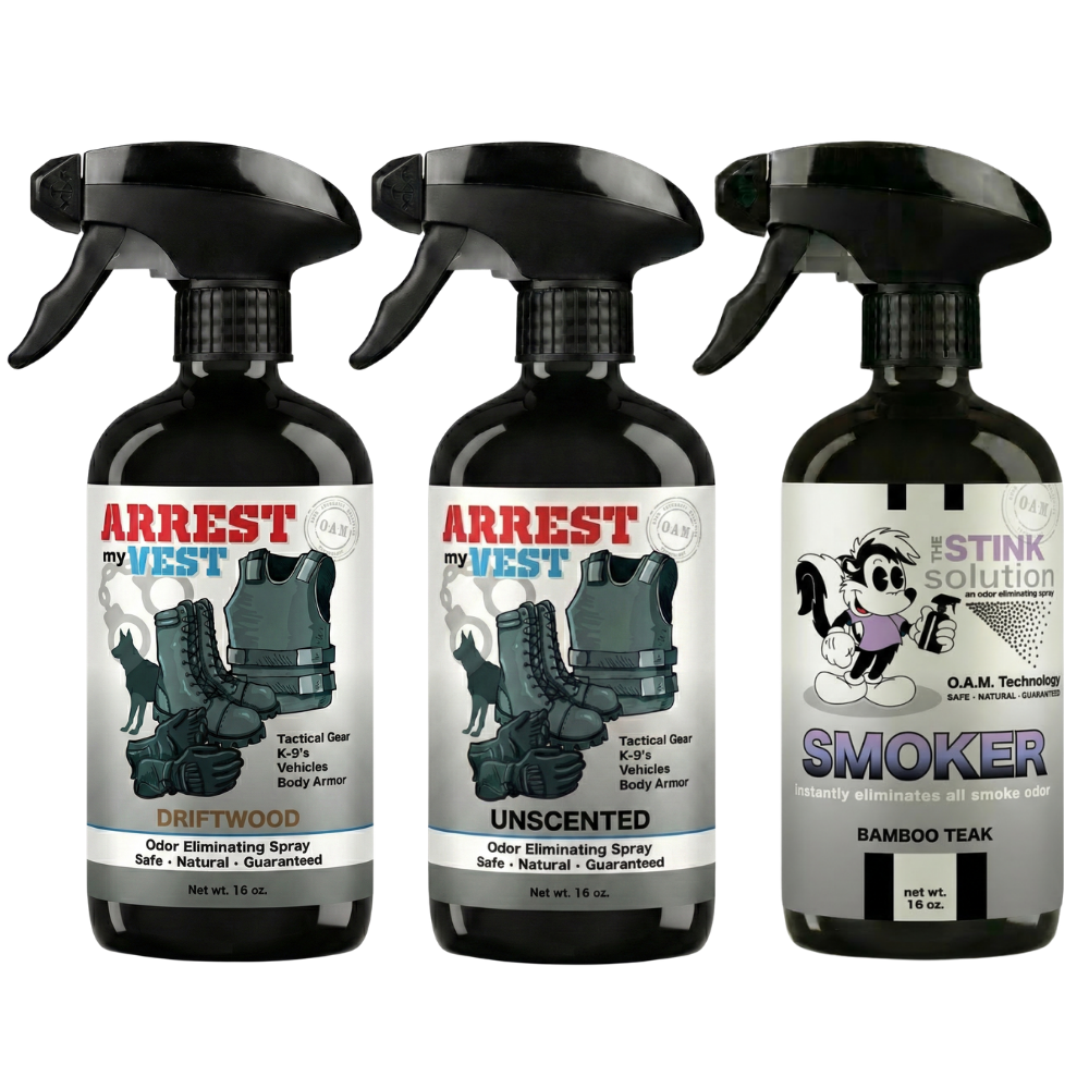 Buy 2 Get 1 FREE 16 oz Spray - Two Arrest My Vest Sprays + 1 The Stink Solution Spray of Choice | Odor Eliminating Spray