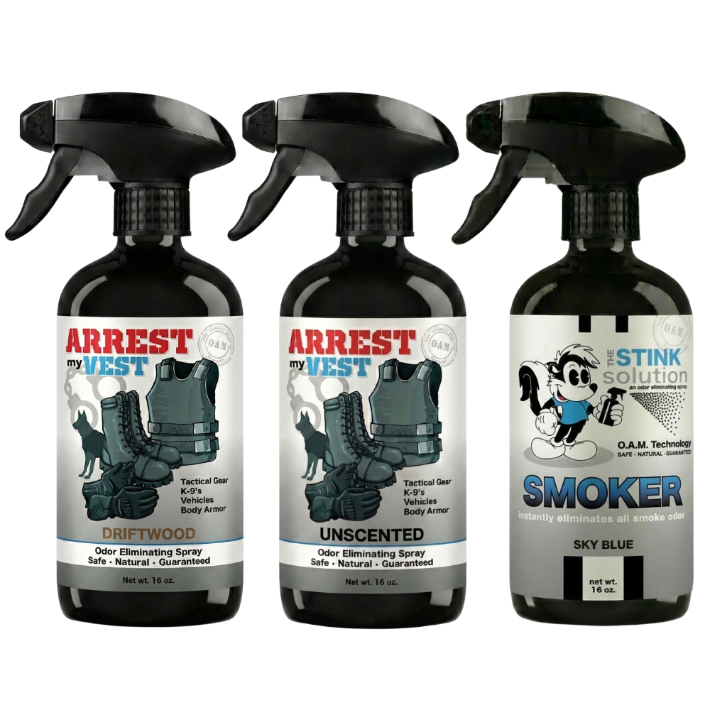Buy 2 Get 1 FREE 16 oz Spray - Two Arrest My Vest Sprays + 1 The Stink Solution Spray of Choice | Odor Eliminating Spray