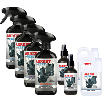 Buy 4 Get Super Sample Bundle FREE - 1 Midnight (16 oz), 1 Stressless (16 oz), 1 Driftwood (16 oz), 1 Daybreak (16 oz), 2 Unscented (4 oz), + 2 Unscented Mini Laundry Booster | Odor Eliminating Spray