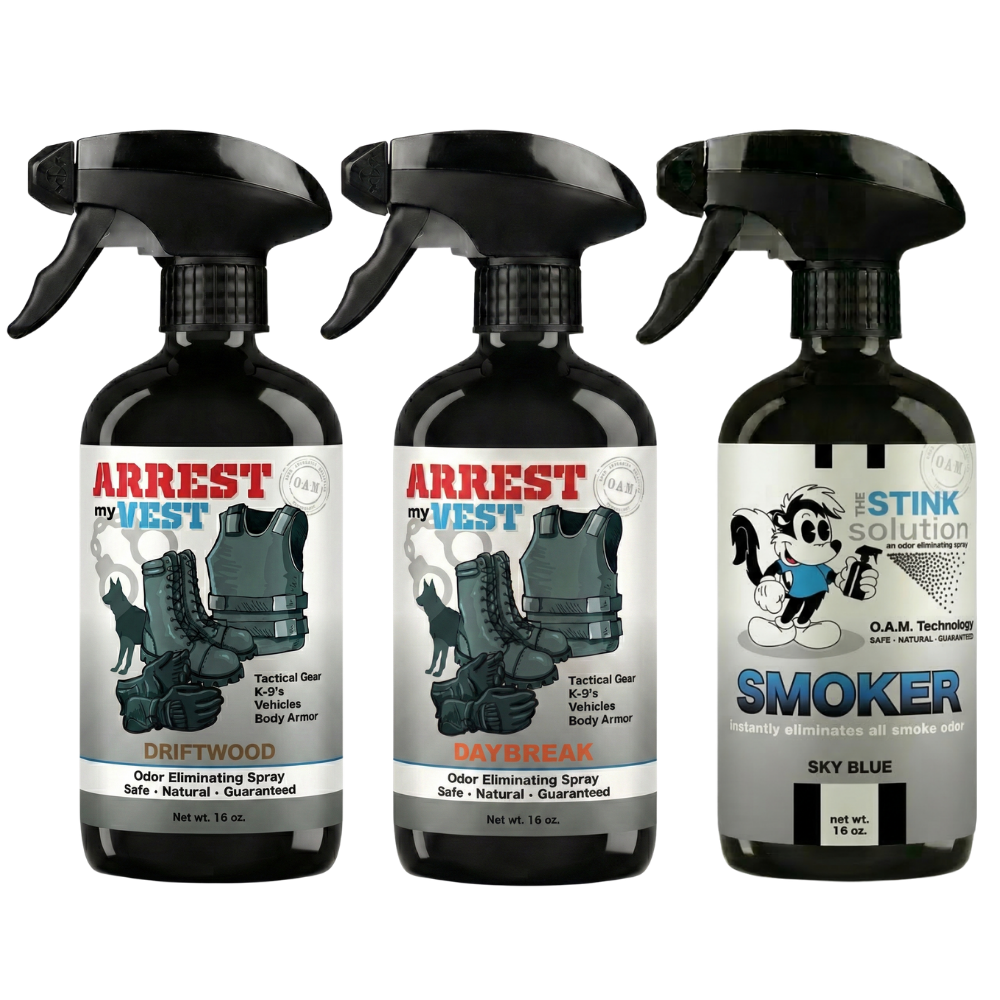 Buy 2 Get 1 FREE 16 oz Spray - Two Arrest My Vest Sprays + 1 The Stink Solution Spray of Choice | Odor Eliminating Spray