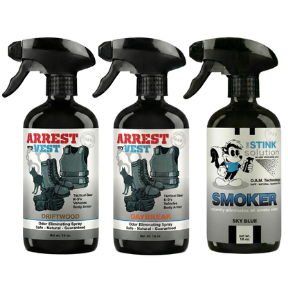 Buy 2 Get 1 FREE 16 oz Spray - Two Arrest My Vest Sprays + 1 The Stink Solution Spray of Choice | Odor Eliminating Spray