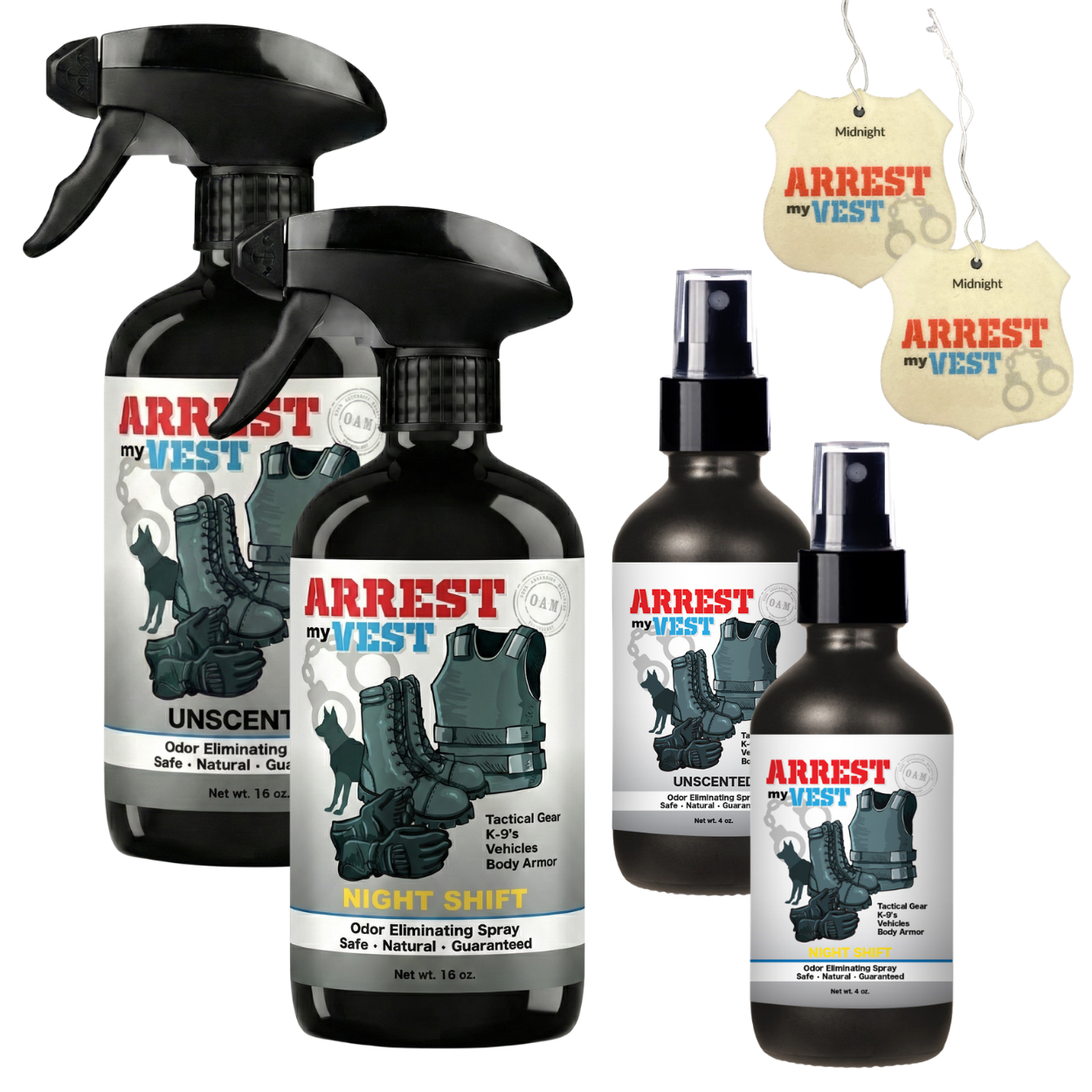 Buy 2 Get 4 FREE - (2) 16 oz Sprays, (2) 4 oz Sprays, + 2 Air Fresheners