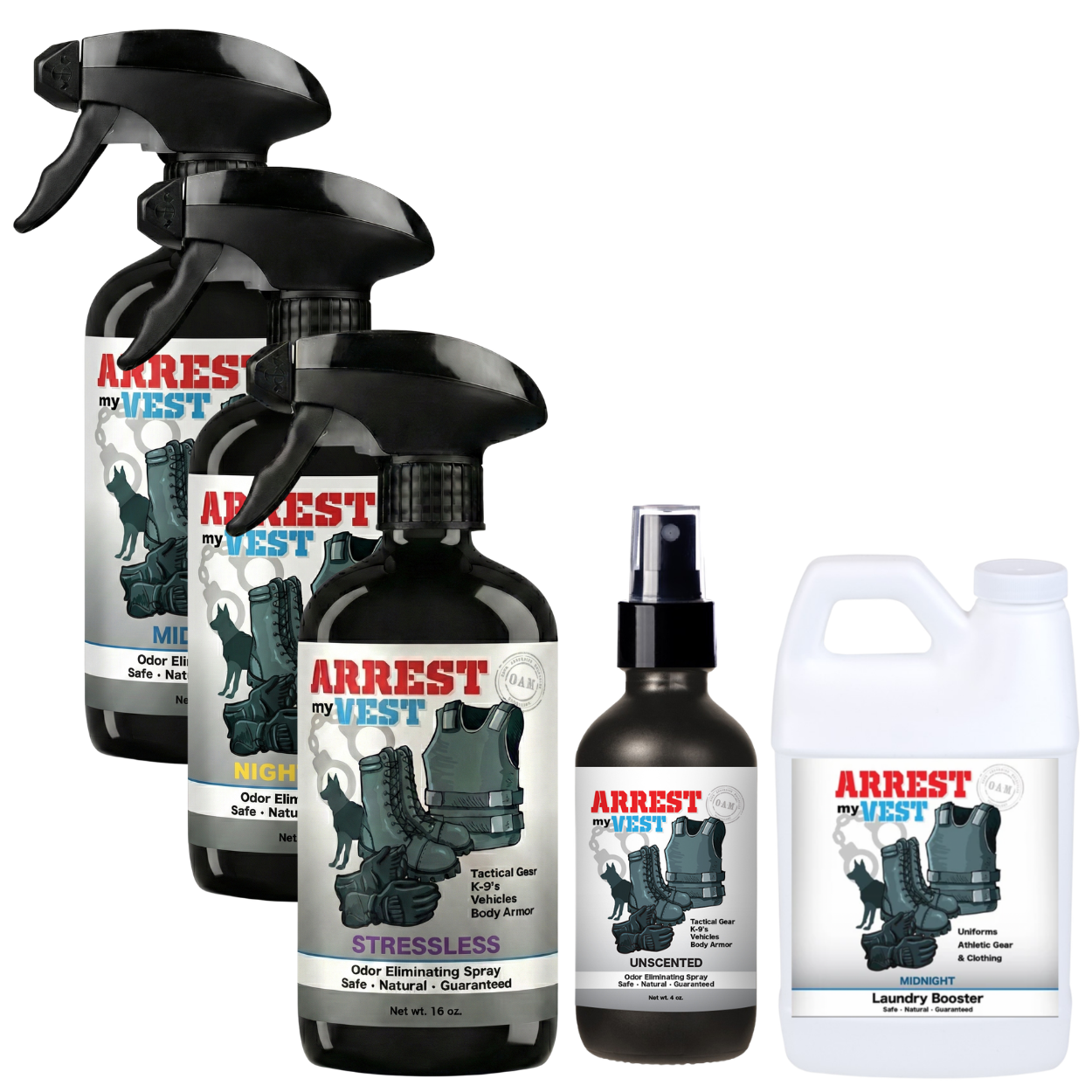 Buy 3 Get Sample Bundle FREE - Midnight (16 oz), Night Shift (16 oz), Stressless (16 oz), Unscented (4 oz), + Midnight Mini Laundry Booster