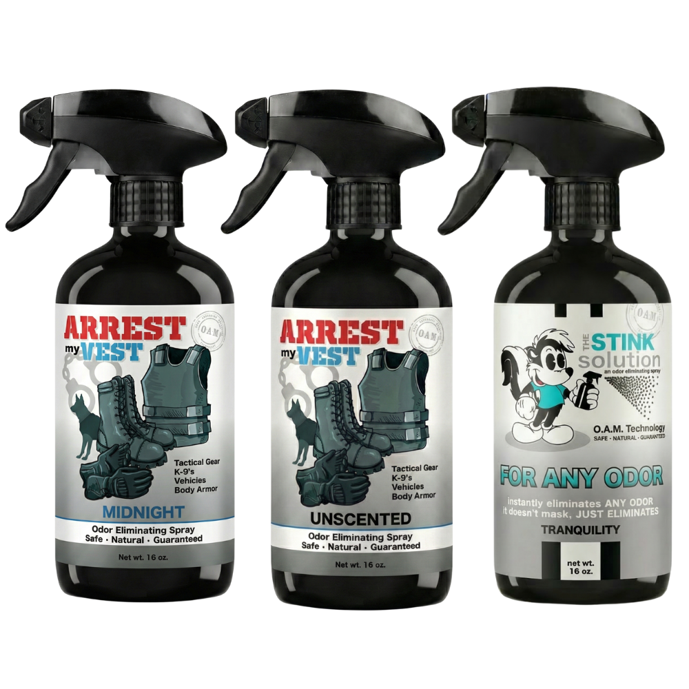 Buy 2 Get 1 FREE 16 oz Spray - Two Arrest My Vest Sprays + 1 The Stink Solution Spray of Choice | Odor Eliminating Spray