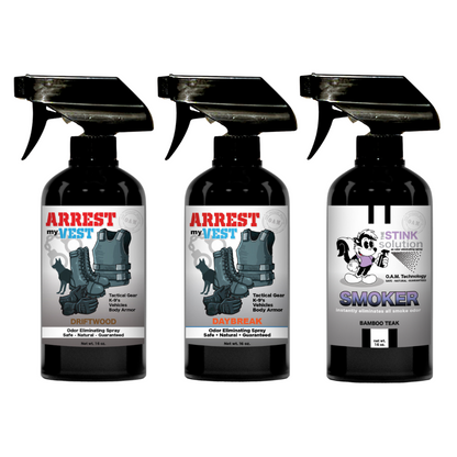 Buy 2 Get 1 FREE 16 oz Spray - Two Arrest My Vest Sprays + 1 The Stink Solution Spray of Choice | Odor Eliminating Spray
