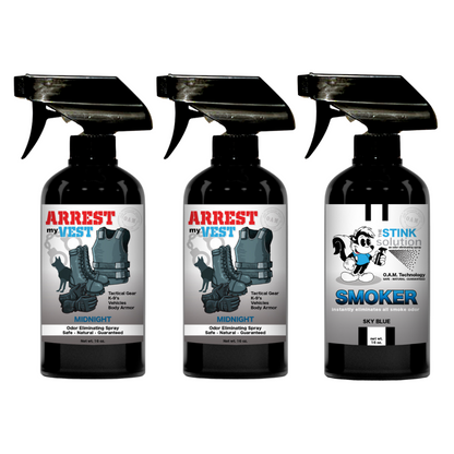 Buy 2 Get 1 FREE 16 oz Spray - Two Arrest My Vest Sprays + 1 The Stink Solution Spray of Choice | Odor Eliminating Spray