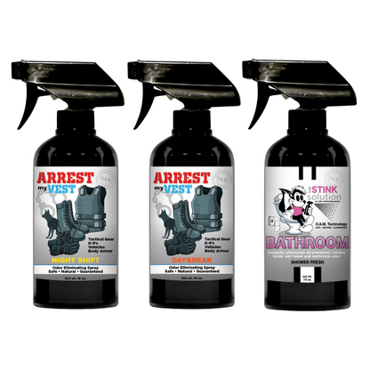 Buy 2 Get 1 FREE 16 oz Spray - Two Arrest My Vest Sprays + 1 The Stink Solution Spray of Choice | Odor Eliminating Spray