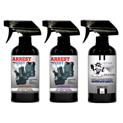Buy 2 Get 1 FREE 16 oz Spray - Two Arrest My Vest Sprays + 1 The Stink Solution Spray of Choice | Odor Eliminating Spray