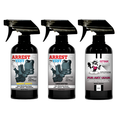Buy 2 Get 1 FREE 16 oz Spray - Two Arrest My Vest Sprays + 1 The Stink Solution Spray of Choice | Odor Eliminating Spray