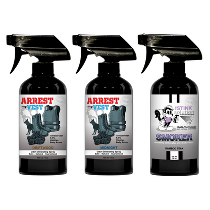 Buy 2 Get 1 FREE 16 oz Spray - Two Arrest My Vest Sprays + 1 The Stink Solution Spray of Choice | Odor Eliminating Spray