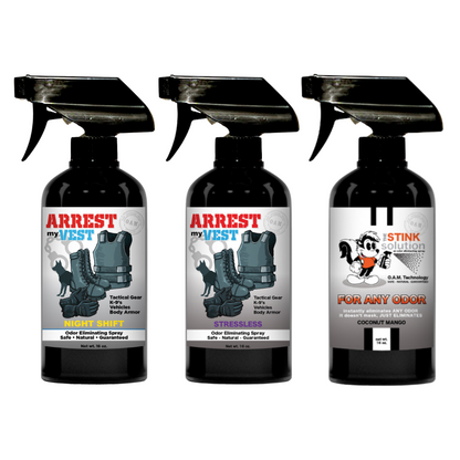 Buy 2 Get 1 FREE 16 oz Spray - Two Arrest My Vest Sprays + 1 The Stink Solution Spray of Choice | Odor Eliminating Spray