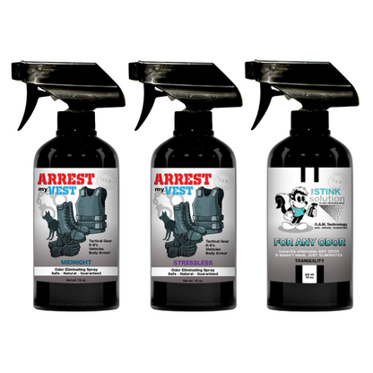 Buy 2 Get 1 FREE 16 oz Spray - Two Arrest My Vest Sprays + 1 The Stink Solution Spray of Choice | Odor Eliminating Spray