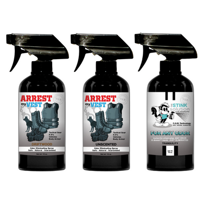 Buy 2 Get 1 FREE 16 oz Spray - Two Arrest My Vest Sprays + 1 The Stink Solution Spray of Choice | Odor Eliminating Spray
