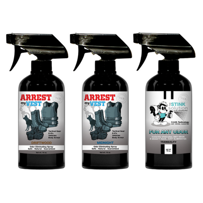 Buy 2 Get 1 FREE 16 oz Spray - Two Arrest My Vest Sprays + 1 The Stink Solution Spray of Choice | Odor Eliminating Spray