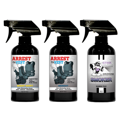 Buy 2 Get 1 FREE 16 oz Spray - Two Arrest My Vest Sprays + 1 The Stink Solution Spray of Choice | Odor Eliminating Spray