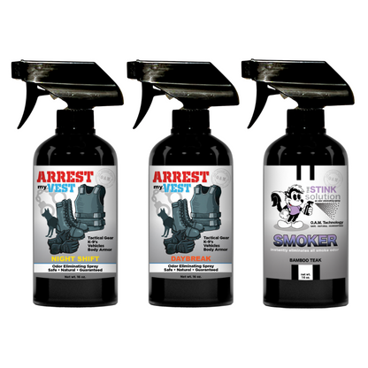 Buy 2 Get 1 FREE 16 oz Spray - Two Arrest My Vest Sprays + 1 The Stink Solution Spray of Choice | Odor Eliminating Spray