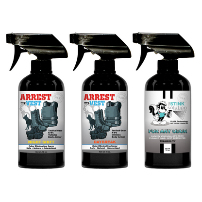Buy 2 Get 1 FREE 16 oz Spray - Two Arrest My Vest Sprays + 1 The Stink Solution Spray of Choice | Odor Eliminating Spray