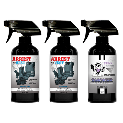 Buy 2 Get 1 FREE 16 oz Spray - Two Arrest My Vest Sprays + 1 The Stink Solution Spray of Choice | Odor Eliminating Spray