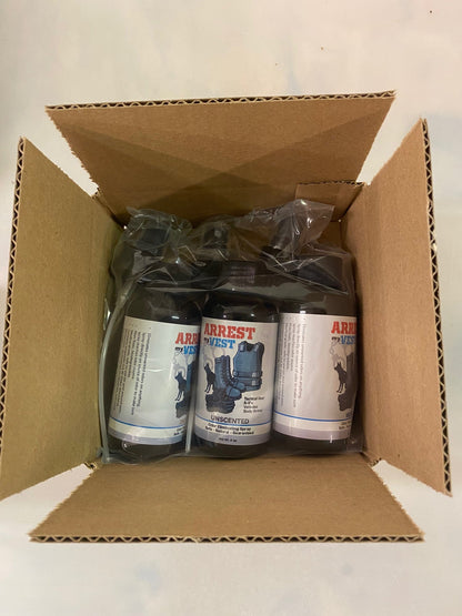 Natural Odor Eliminating Spray for Law Enforcement, Police Officers, & First Responders. Removes sweat and other foul odors from bulletproof vest, tactical gear, duty belts, boots, and more. Safe, non-toxic, enzyme-free formula.